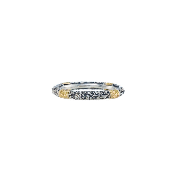 Band Ring K18 Yellow Gold and Sterling Silver 925 3mm