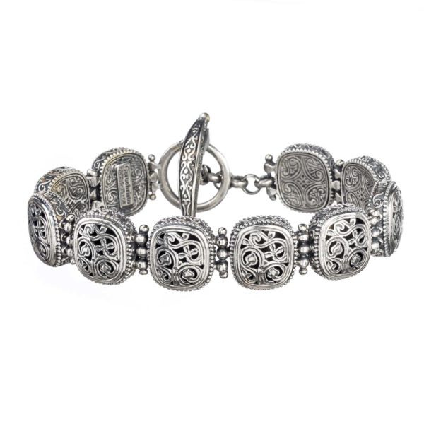 Filigree Byzantine Link Bracelet in Sterling Silver 925