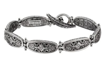 Filigree Link Byzantine Bracelet in Sterling Silver 925