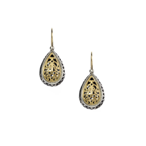 Tear Earrings Filigree Handmade for Women’s Yellow Gold k18 and Silver 925