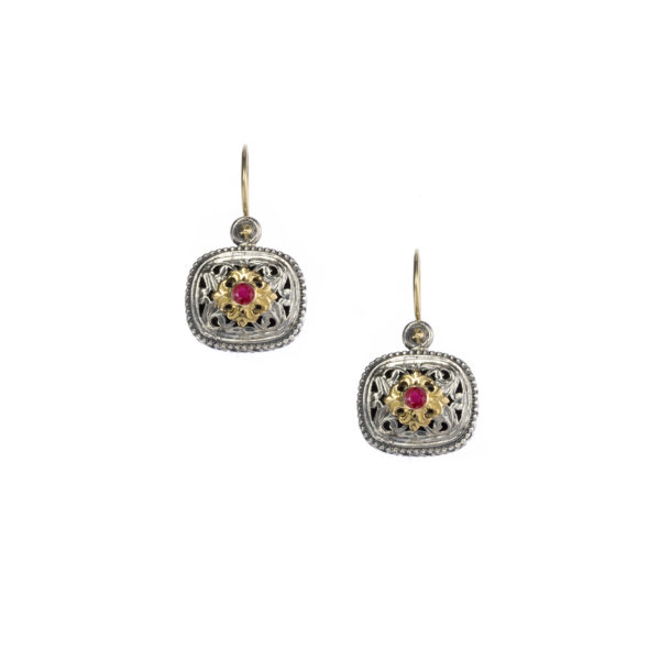 Filigree Handmade Earrings for Ladies Yellow Gold k18 and Sterling Silver 925