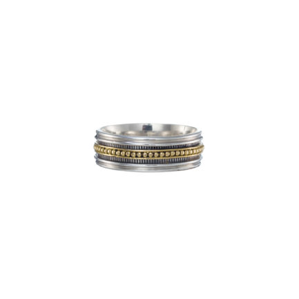 8mm Band Ring for Men’s Yellow Gold k18 and Sterling Silver 925