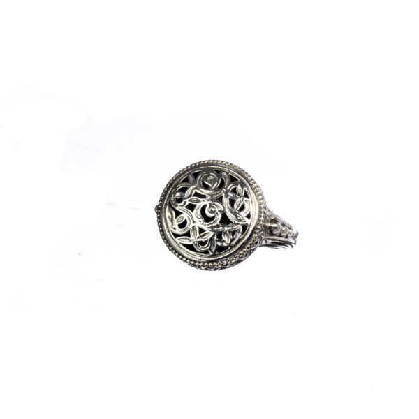 Flower Byzantine Round Ring for Women’s in Sterling Silver 925
