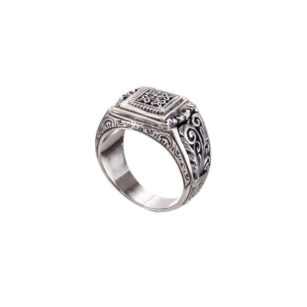 Men’s Byzantine Band Ring in Sterling Silver 925