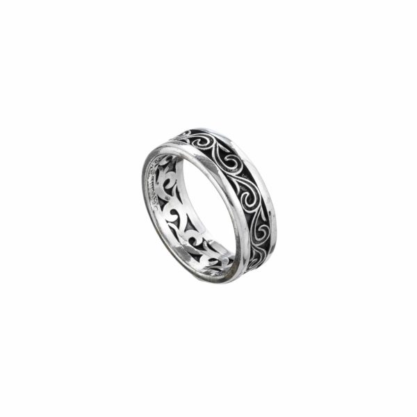 Wave Band Ring 6mm in Sterling Silver 925