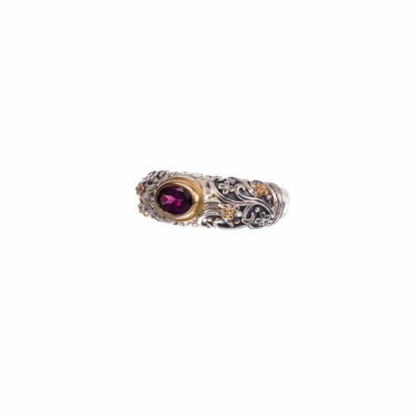 Byzantine Band Ring 18k Yellow Gold and Sterling Silver 925 - Image 2