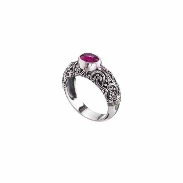 Solitaire Byzantine Band Ring in Sterling Silver 925 - Image 2