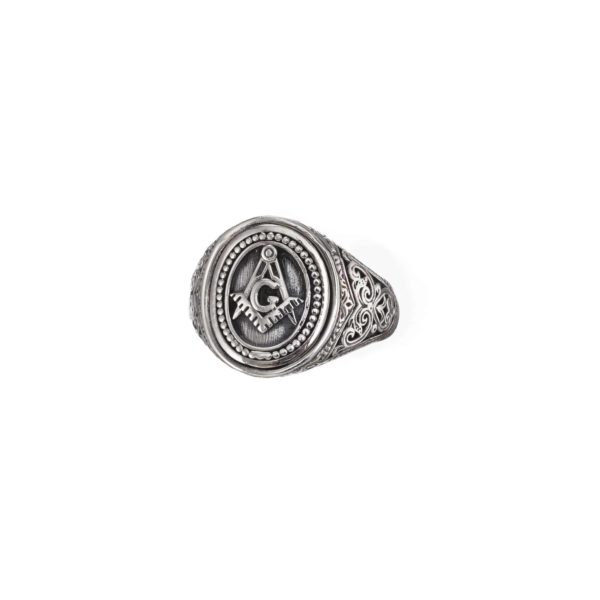 Masonic Lodge Freemason Ring for Men’s in Sterling Silver 925 - Image 2