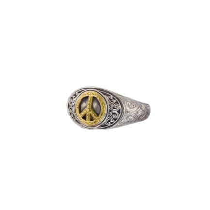 Peace Band for Men’s Ring 18k Yellow Gold and Sterling silver 925