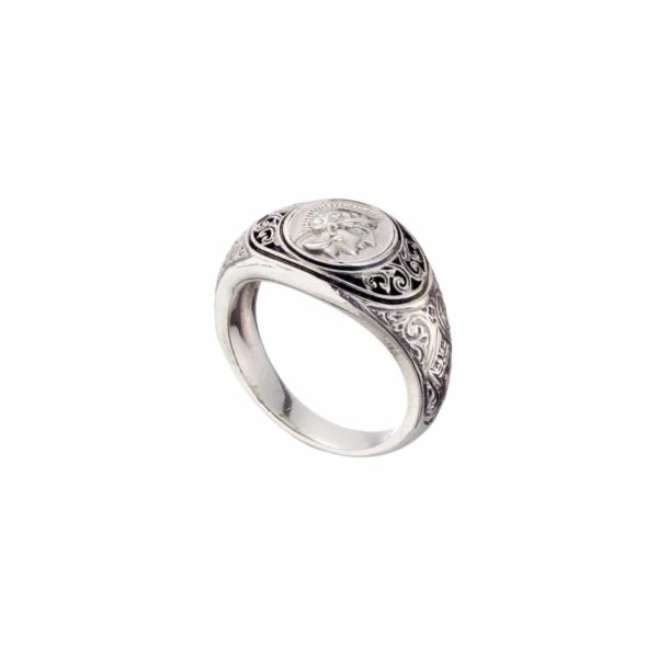 Antique Coin Symbol Athena Goddess Ring and Sterling silver 925