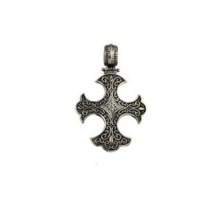 Gothic Handmade Cross Pendant in Sterling Silver 925