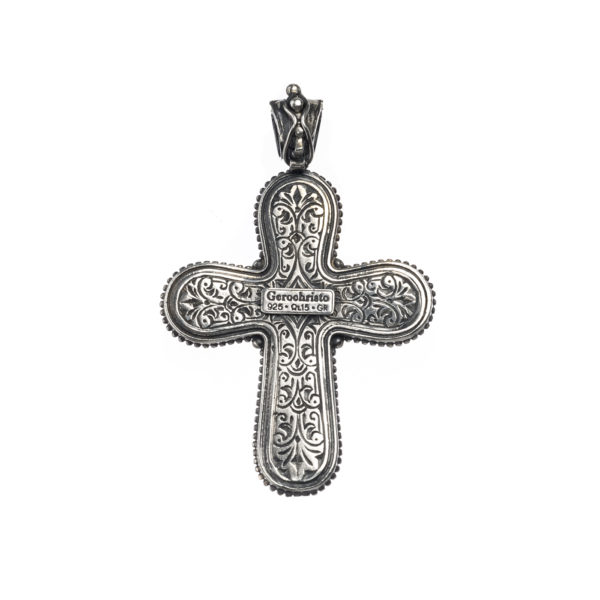 Byzantine Cross Pendant for Men’s Pearl in Sterling Silver 925 - Image 2