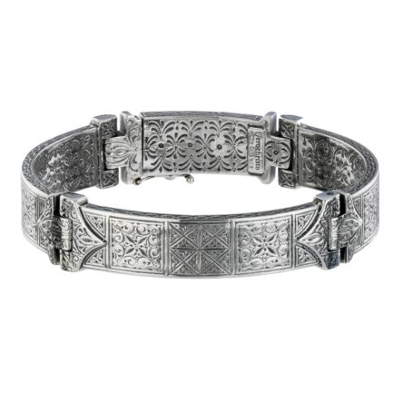 Men’s Bangle Byzantine Bracelet in Sterling Silver 925