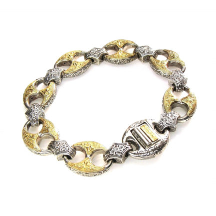 Anchor Mariner Link Bracelet Yellow Gold k18 and Sterling Silver 925