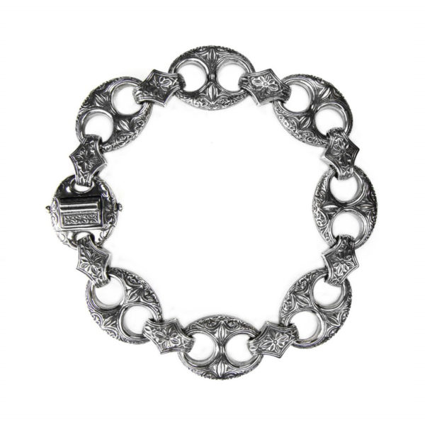 Anchor Mariner Link Bracelet in Sterling Silver 925
