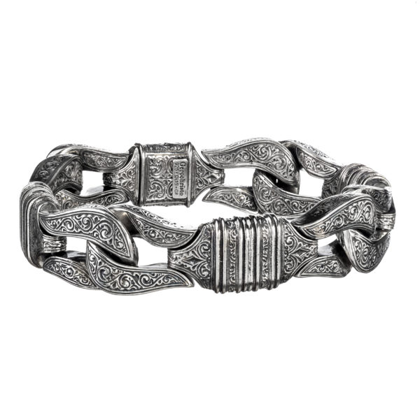 Men’s Minotaur Link Bracelet in Sterling Silver 925
