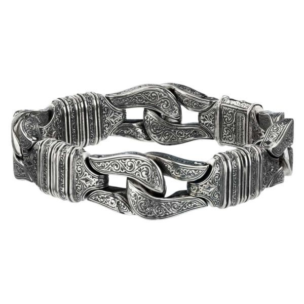 Men’s Minotaur Link Bracelet in Sterling Silver 925 - Image 2