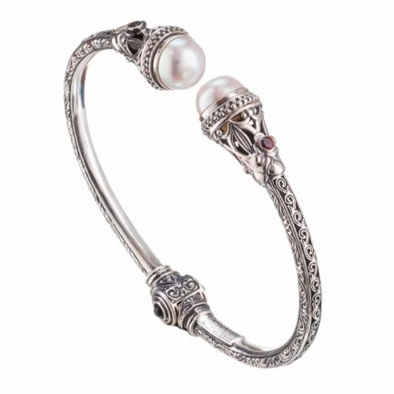 Cuff Bracelet for women Freshwater Pearls in Sterling Silver 925