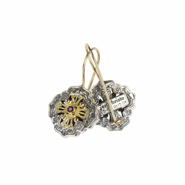 Byzantine Earrings in k18 Yellow Gold and Silver 925