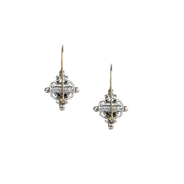 Byzantine Earrings in k18 Yellow Gold and Sterling Silver 925