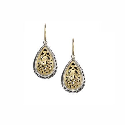 Garden Shadows drop Earrings in k18 Yellow Gold and Silver 925