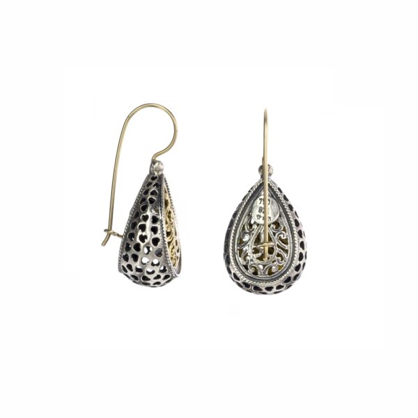 Garden Shadows drop Earrings in k18 Yellow Gold and Silver 925 - Image 2