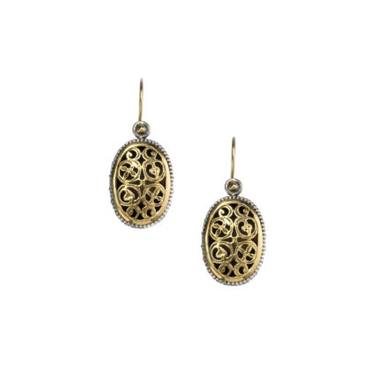 Medium Oval Earrings in Yellow Gold and Sterling Silver 925