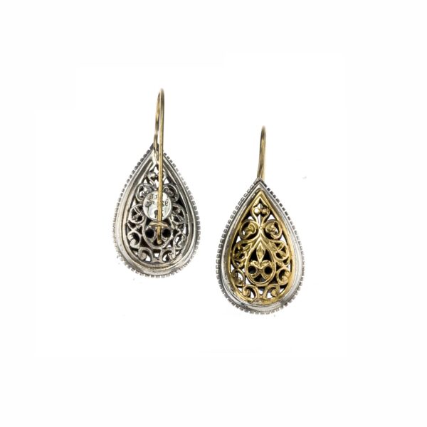 Tear Earrings in k18 Yellow Gold and Silver 925