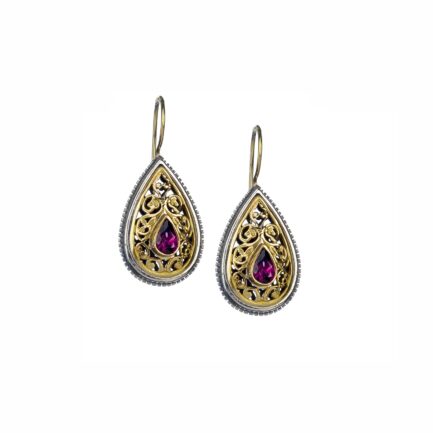 Tear Earrings in k18 Yellow Gold and Silver 925