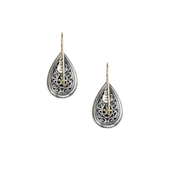 Tear Earrings in k18 Yellow Gold and Sterling Silver 925