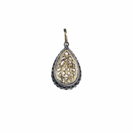 Tear Pendant Filigree for Women’s Yellow Gold k18 and Silver 925