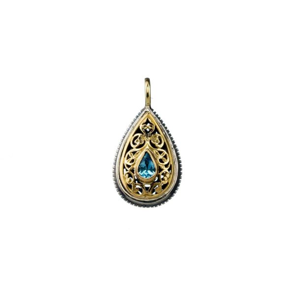 Tear Filigree Pendant for Women’s Yellow Gold k18 and Silver 925