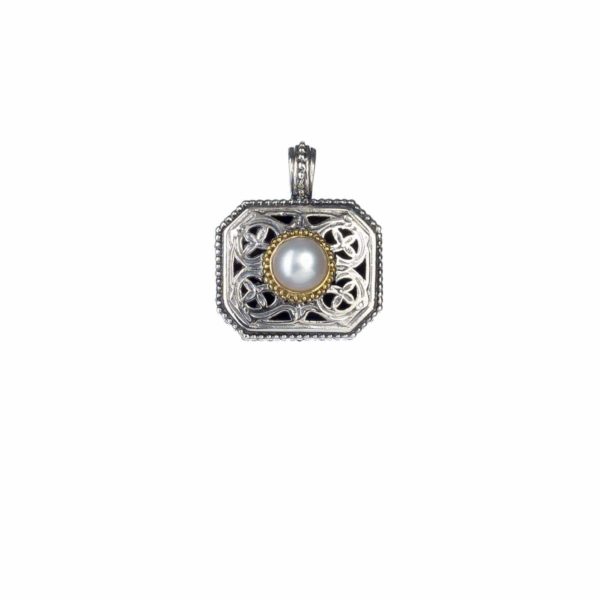 Filigree Pendant for Women’s Yellow Gold k18 and Sterling Silver 925