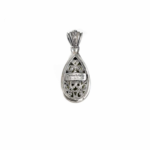 Tear-Drop Color Pendant in Sterling Silver 925 - Image 2