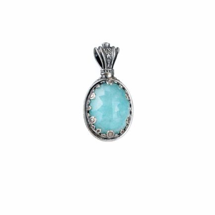 Oval Color Pendant in Sterling Silver 925