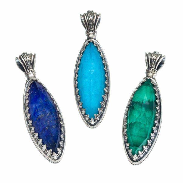 Navette Color Pendant in Sterling Silver 925