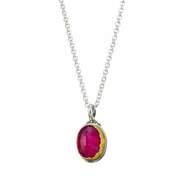 Oval Pendant in Sterling Silver 925 with Gold plated parts - Image 2