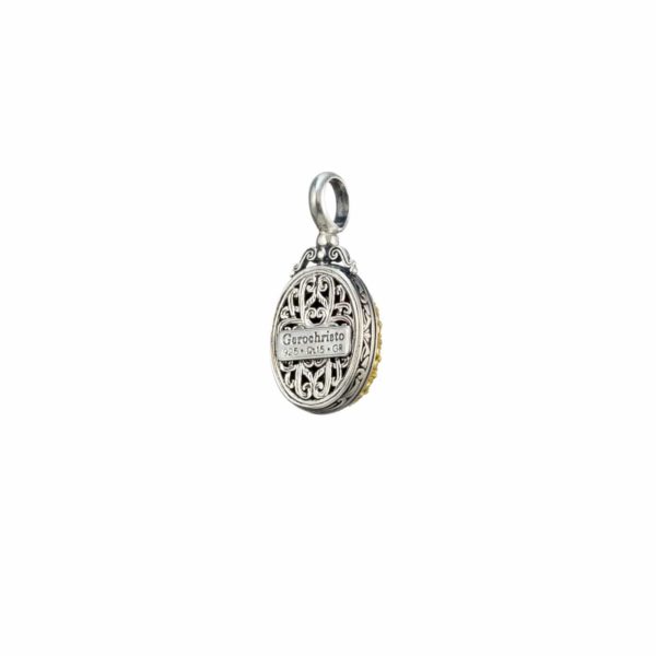 Oval Pendant in Sterling Silver 925 with Gold plated parts - Image 3