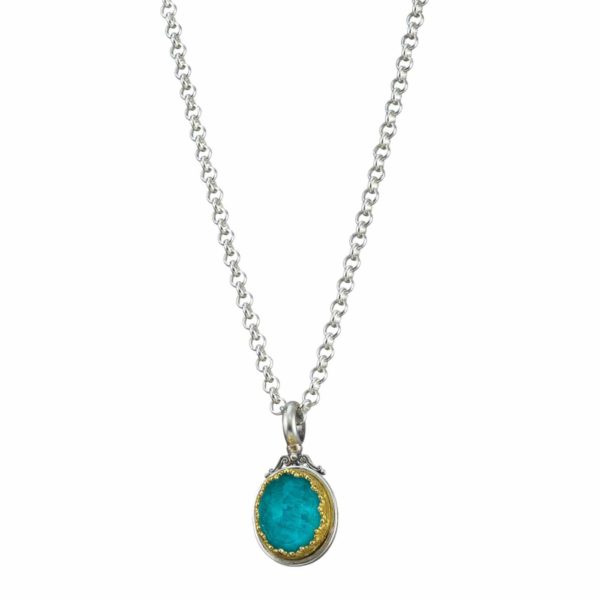 Oval Pendant in Sterling Silver 925 with Gold plated parts - Image 2