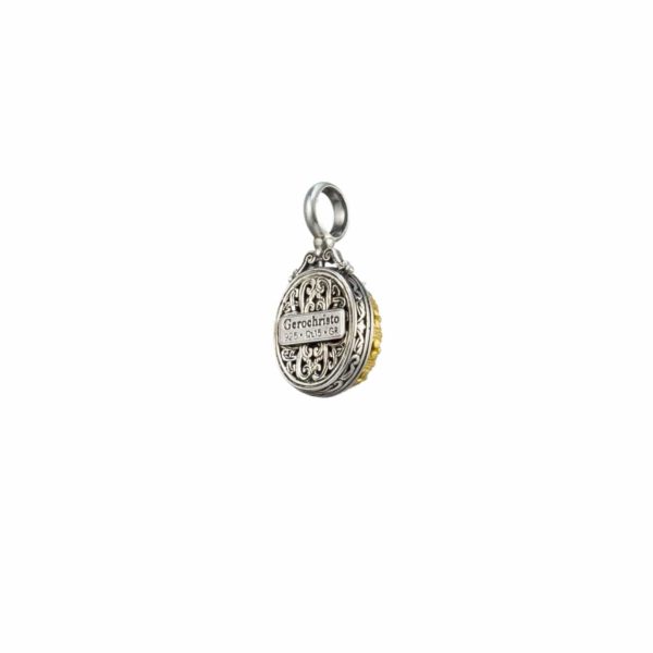 Oval Pendant in Sterling Silver 925 with Gold plated parts - Image 3