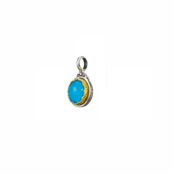 Oval Pendant in Sterling Silver 925 with Gold plated parts - Image 2