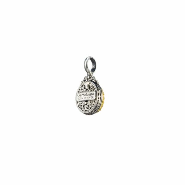 Oval Pendant in Sterling Silver 925 with Gold plated parts - Image 5