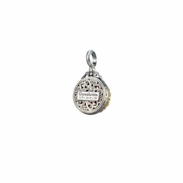 Round Pendant in Sterling Silver 925 with Gold plated parts - Image 3