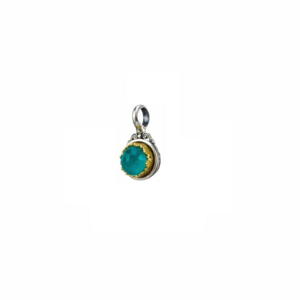 Round Pendant in Sterling Silver 925 with Gold plated parts - Image 3