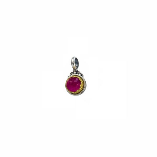 Round Pendant in Sterling Silver 925 with Gold plated parts - Image 2