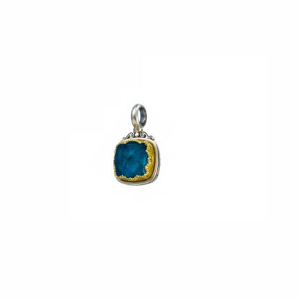 Square Pendant in Sterling Silver 925 with Gold plated parts