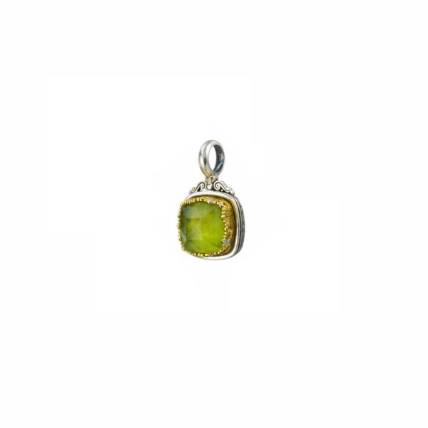 Square Pendant in Sterling Silver 925 with Gold plated parts - Image 3