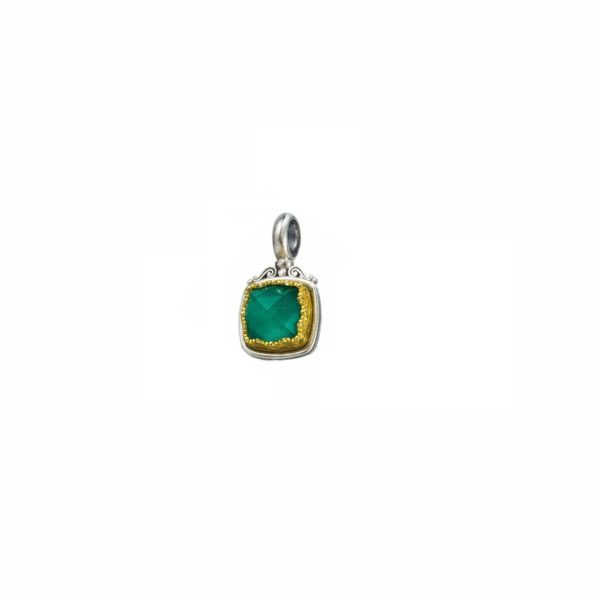 Square Pendant in Sterling Silver 925 with Gold plated parts - Image 3