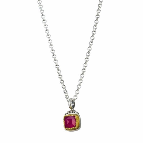 Square Pendant in Sterling Silver 925 with Gold plated parts - Image 4