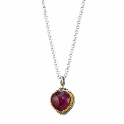 Heart Pendant in Sterling Silver 925 with Gold plated parts